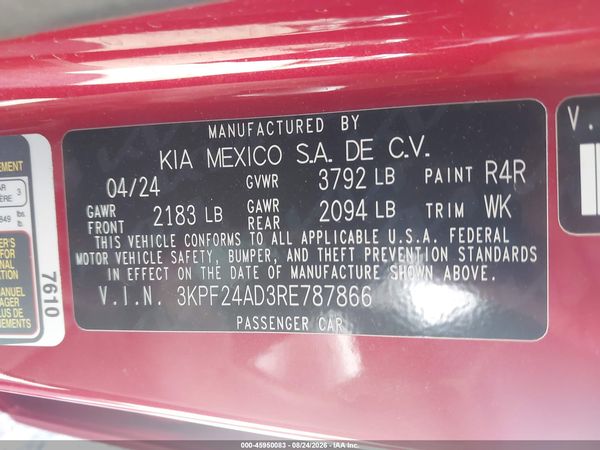 2024 KIA FORTE LXS — I9