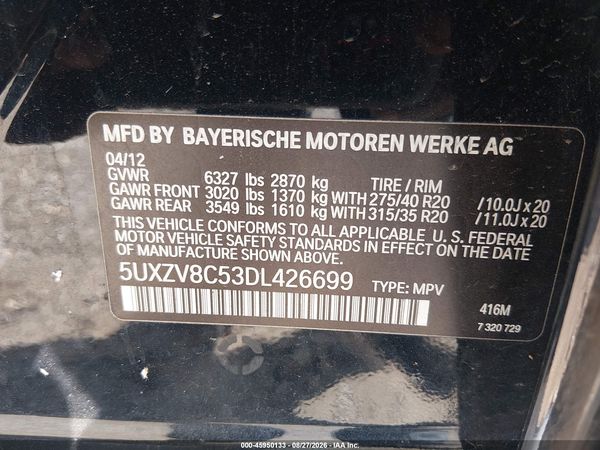 2013 BMW X5 XDRIVE50I