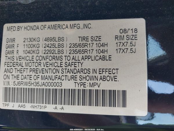 2018 HONDA CR-V LX — I9