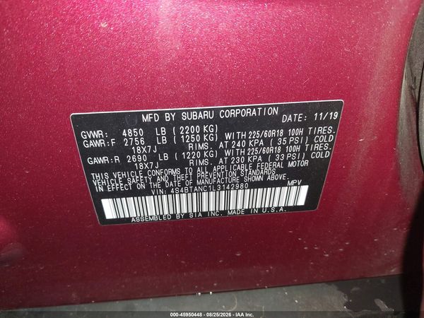 2020 SUBARU OUTBACK LIMITED
