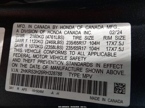 2024 HONDA CR-V LX 2WD — I9