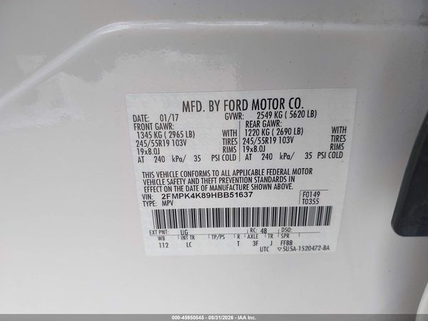 2017 FORD EDGE TITANIUM — I9