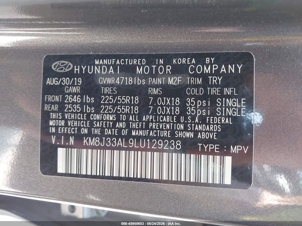 2020 HYUNDAI TUCSON SEL