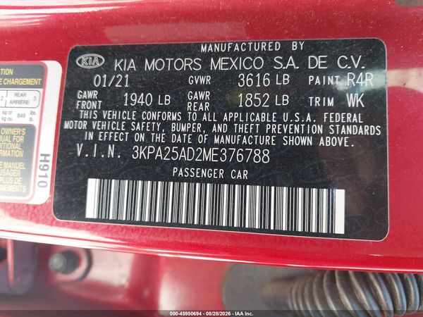 2021 KIA RIO 5-DOOR S — I9