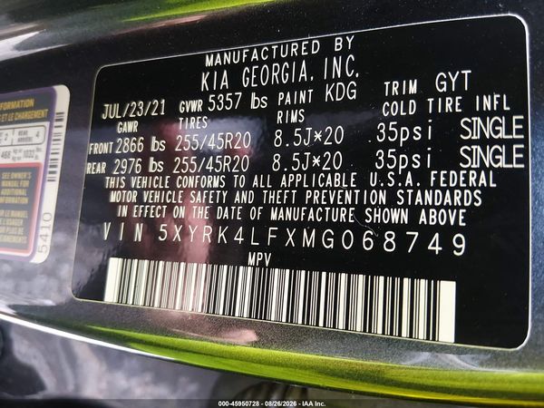 2021 KIA SORENTO SX PRESTIGE — I9