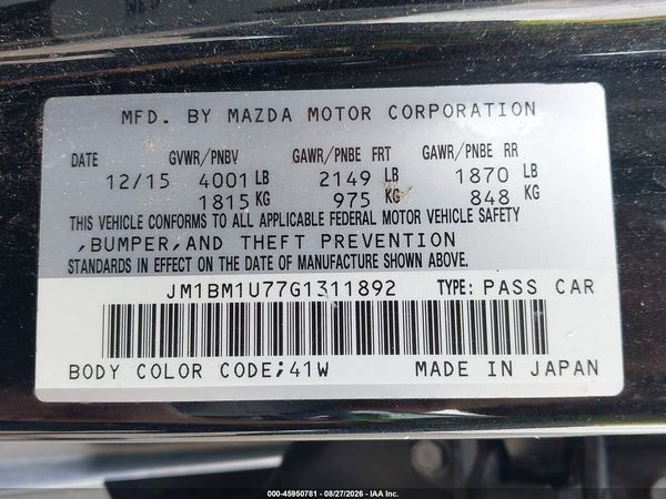 2016 MAZDA MAZDA3 I SPORT