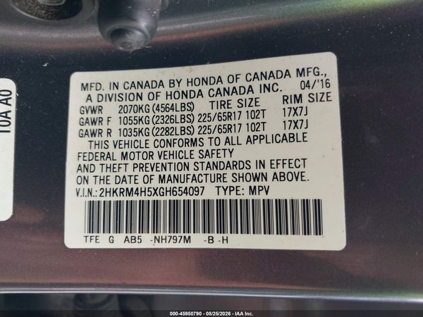 2016 HONDA CR-V EX