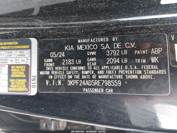 2024 KIA FORTE LXS