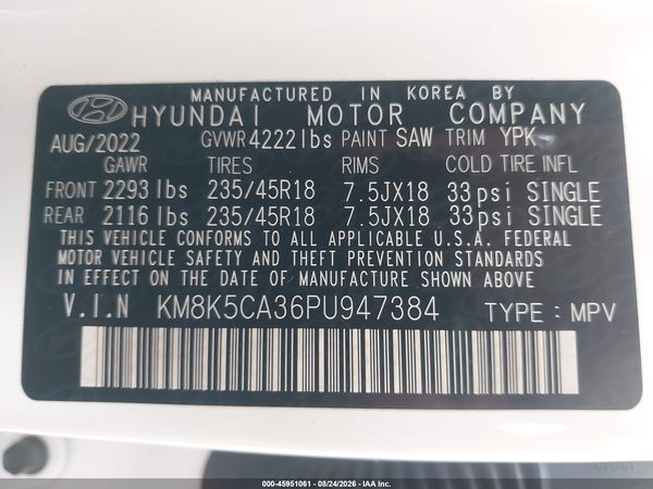 2023 HYUNDAI KONA LIMITED — I9