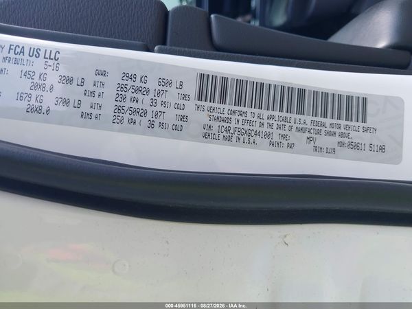 2016 JEEP GRAND CHEROKEE LIMITED