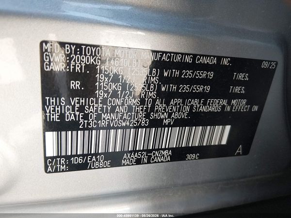 2025 TOYOTA RAV4 XLE PREMIUM — I9