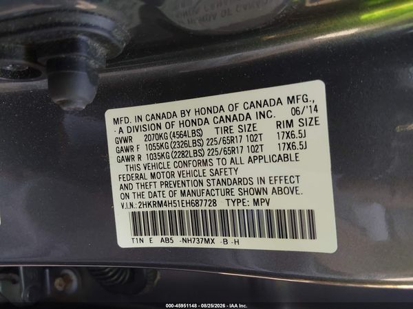 2014 HONDA CR-V EX — I9