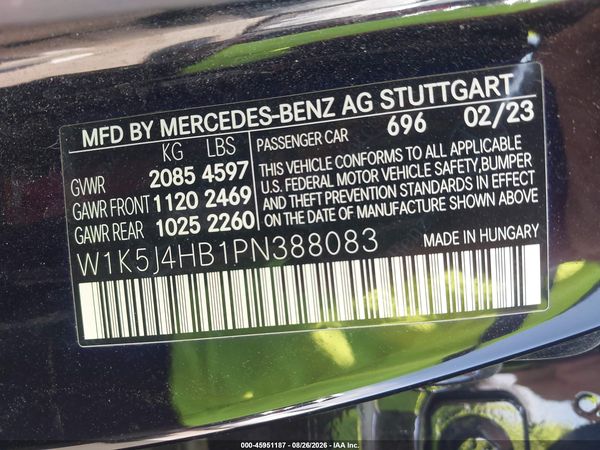 2023 MERCEDES-BENZ CLA 250 COUPE 4MATIC — I9