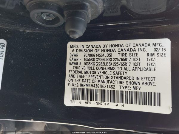 2016 HONDA CR-V SE