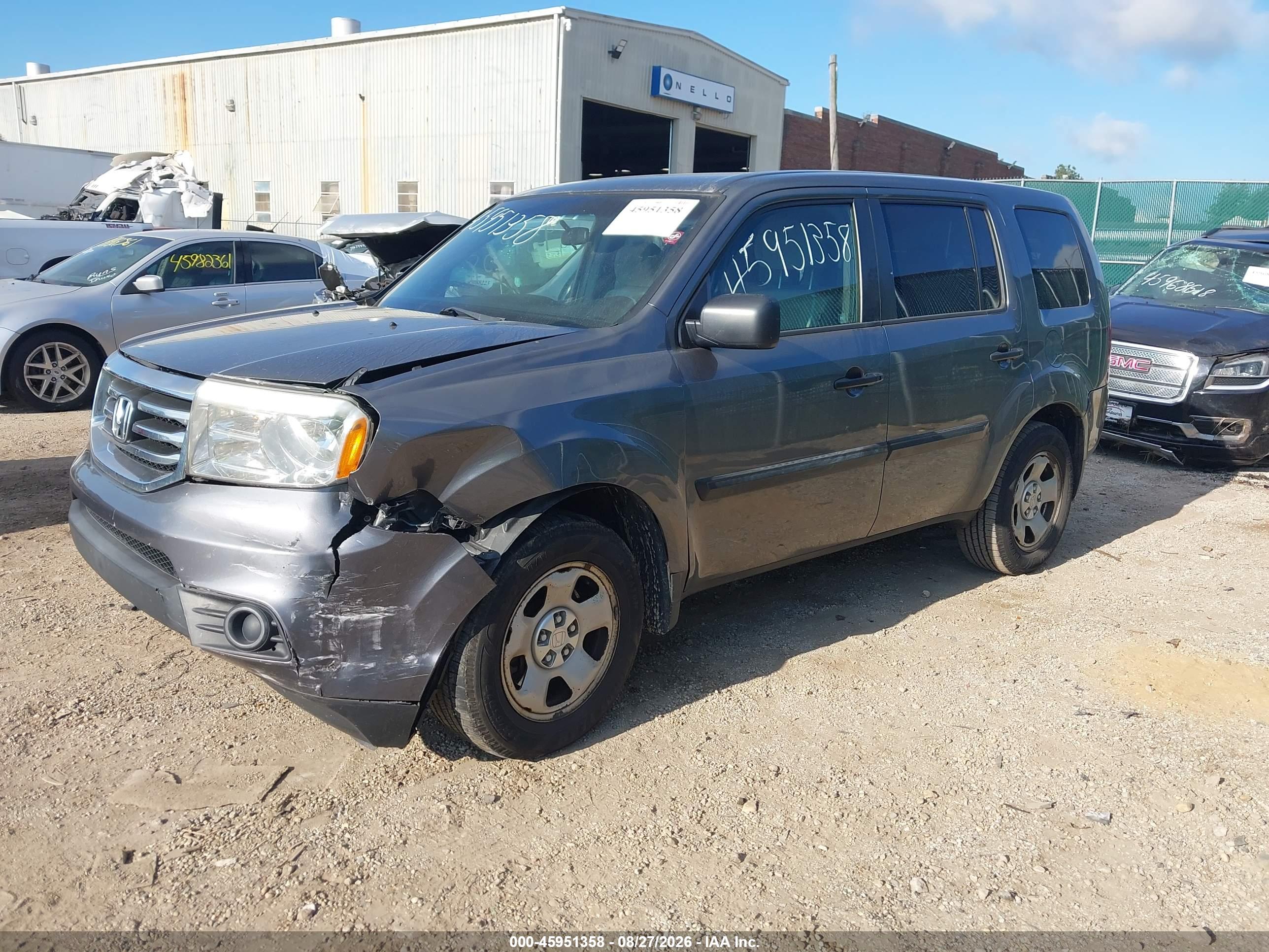 2012 HONDA PILOT LX — I2