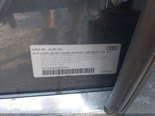 2016 AUDI A8 L 3.0T