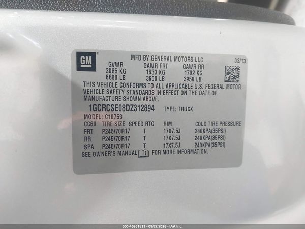 2013 CHEVROLET SILVERADO 1500 LT — I9