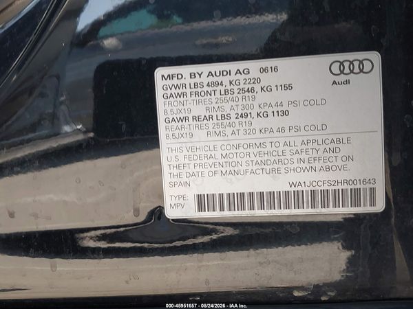 2017 AUDI Q3 2.0T PREMIUM
