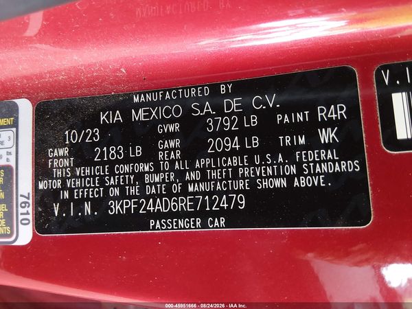 2024 KIA FORTE LXS — I9
