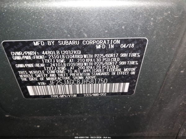 2018 SUBARU FORESTER 2.5I PREMIUM — I9