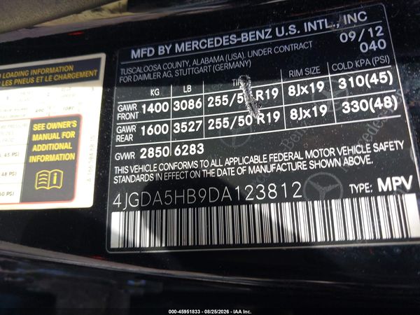 2013 MERCEDES-BENZ ML 350 4MATIC
