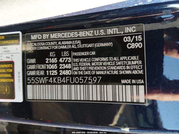 2015 MERCEDES-BENZ C 300 LUXURY 4MATIC