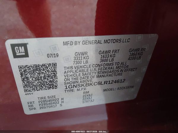 2020 CHEVROLET TAHOE 4WD LT — I9