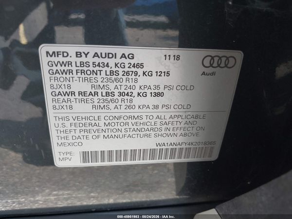 2019 AUDI Q5 45 PREMIUM — I9