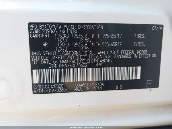 2019 TOYOTA RAV4 LE