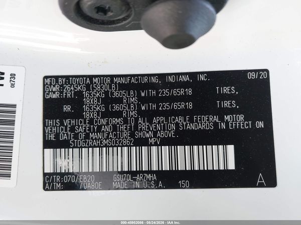 2021 TOYOTA HIGHLANDER XLE
