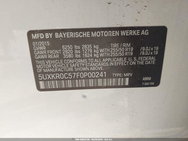 2015 BMW X5 XDRIVE35I — I9