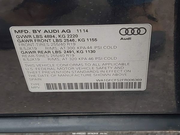 2015 AUDI Q3 2.0T PREMIUM PLUS — I9