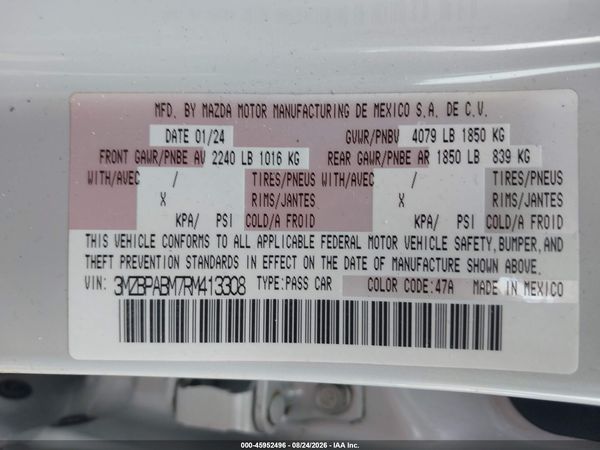 2024 MAZDA MAZDA3 2.5 S SELECT SPORT — I9