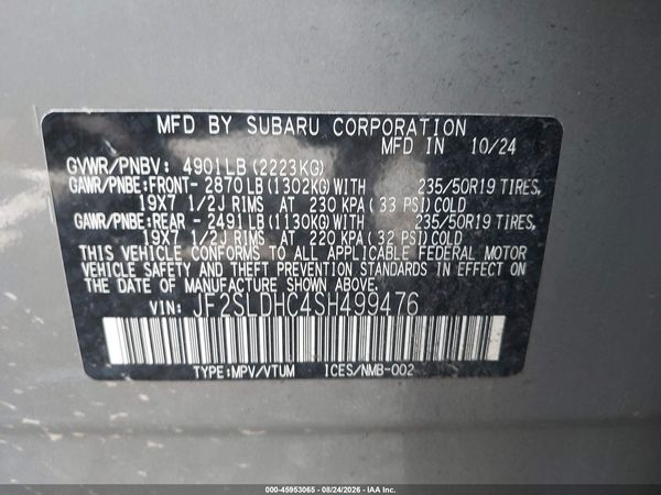 2025 SUBARU FORESTER SPORT