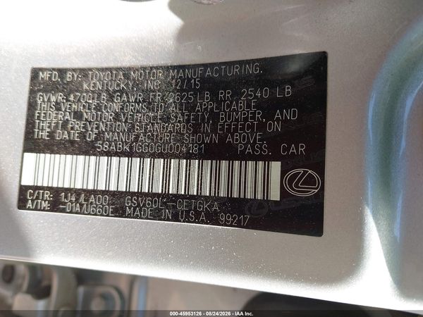 2016 LEXUS ES 350