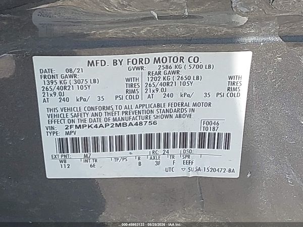 2021 FORD EDGE ST — I9
