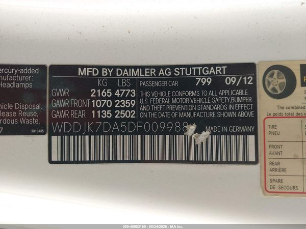 2012 MERCEDES-BENZ S 550