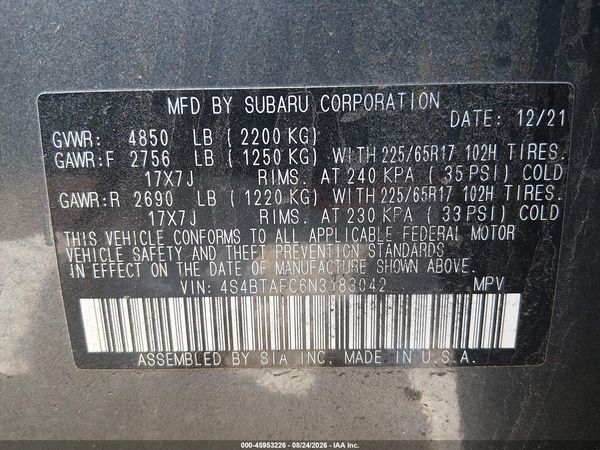 2022 SUBARU OUTBACK PREMIUM