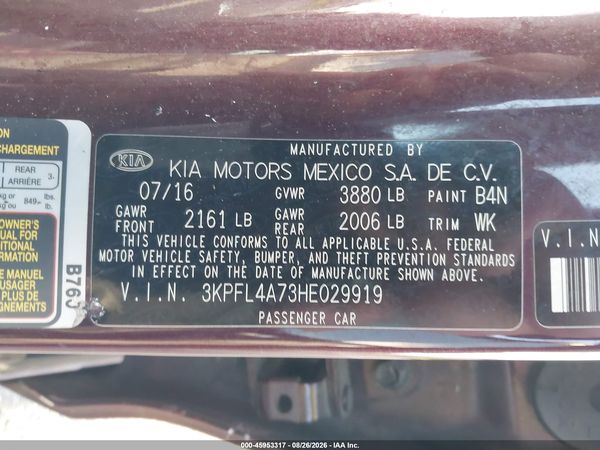 2017 KIA FORTE LX