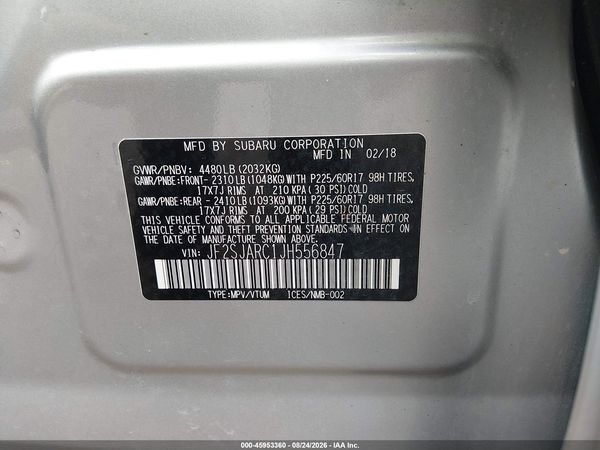 2018 SUBARU FORESTER 2.5I LIMITED — I9
