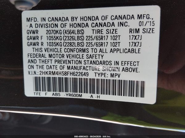 2015 HONDA CR-V EX