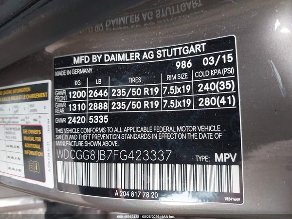 2015 MERCEDES-BENZ GLK 350 4MATIC
