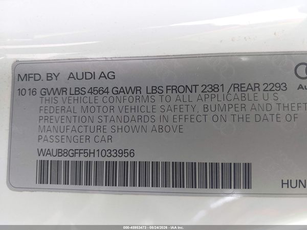 2017 AUDI A3 PREMIUM