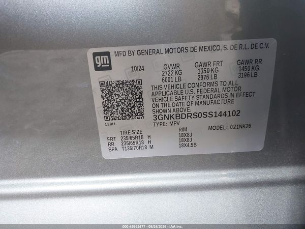 2025 CHEVROLET BLAZER FWD 3LT — I9