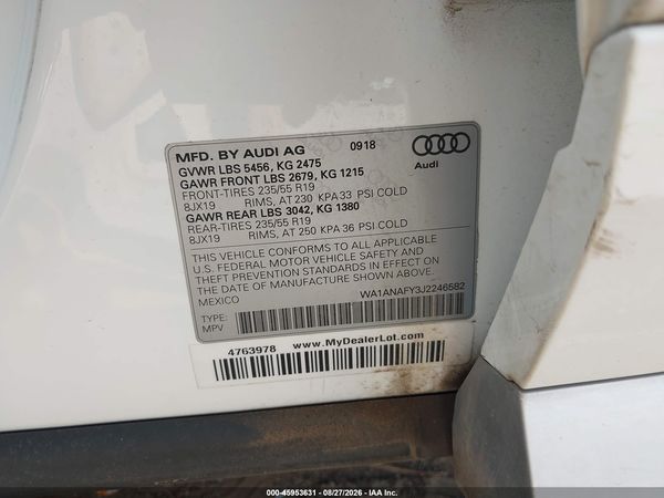 2018 AUDI Q5 — I9