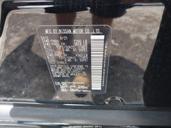 2022 NISSAN ARMADA PLATINUM 2WD