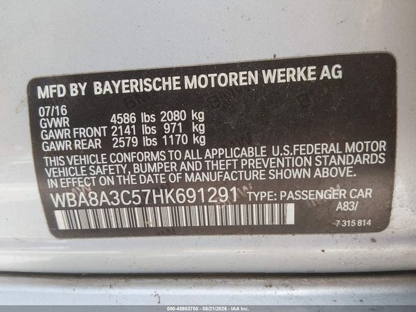 2017 BMW 320I XDRIVE