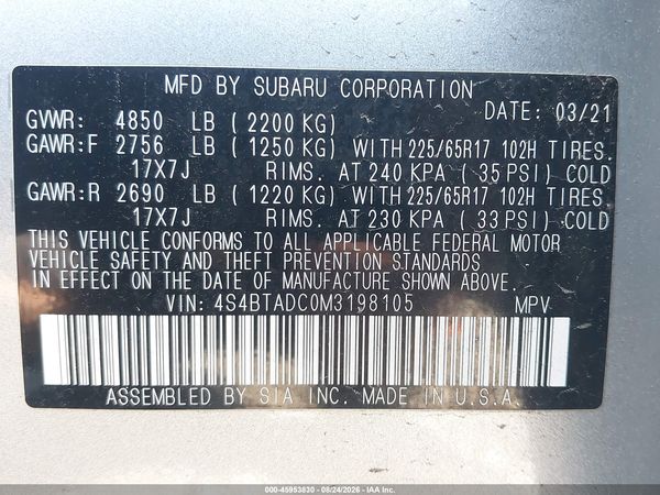 2021 SUBARU OUTBACK PREMIUM