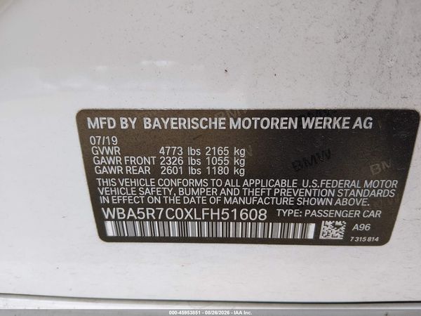 2020 BMW 330I XDRIVE — I9