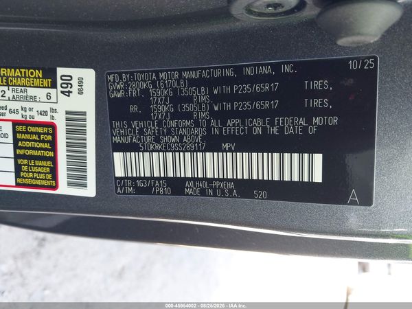 2025 TOYOTA SIENNA LE